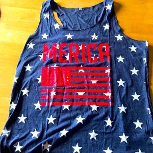 Womens tank top. Brand new, never worn, patriotic Mercia tank top